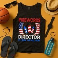 Fireworks Director If I Run You Run US 4th of July Tank Top thumb 4