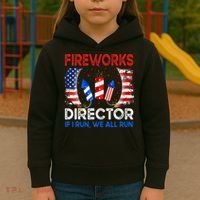 Fireworks Director If I Run You Run US 4th of July Kids Hoodie thumb 3