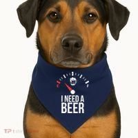Funny Drinking I Need A Beer Meter USA-Made Doggie Bandana thumb 1