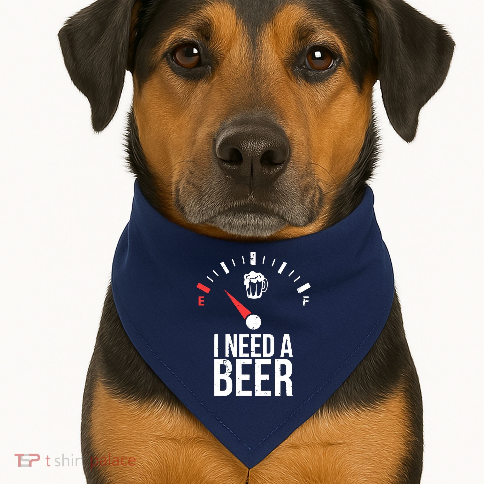 Funny Drinking I Need A Beer Meter USA-Made Doggie Bandana