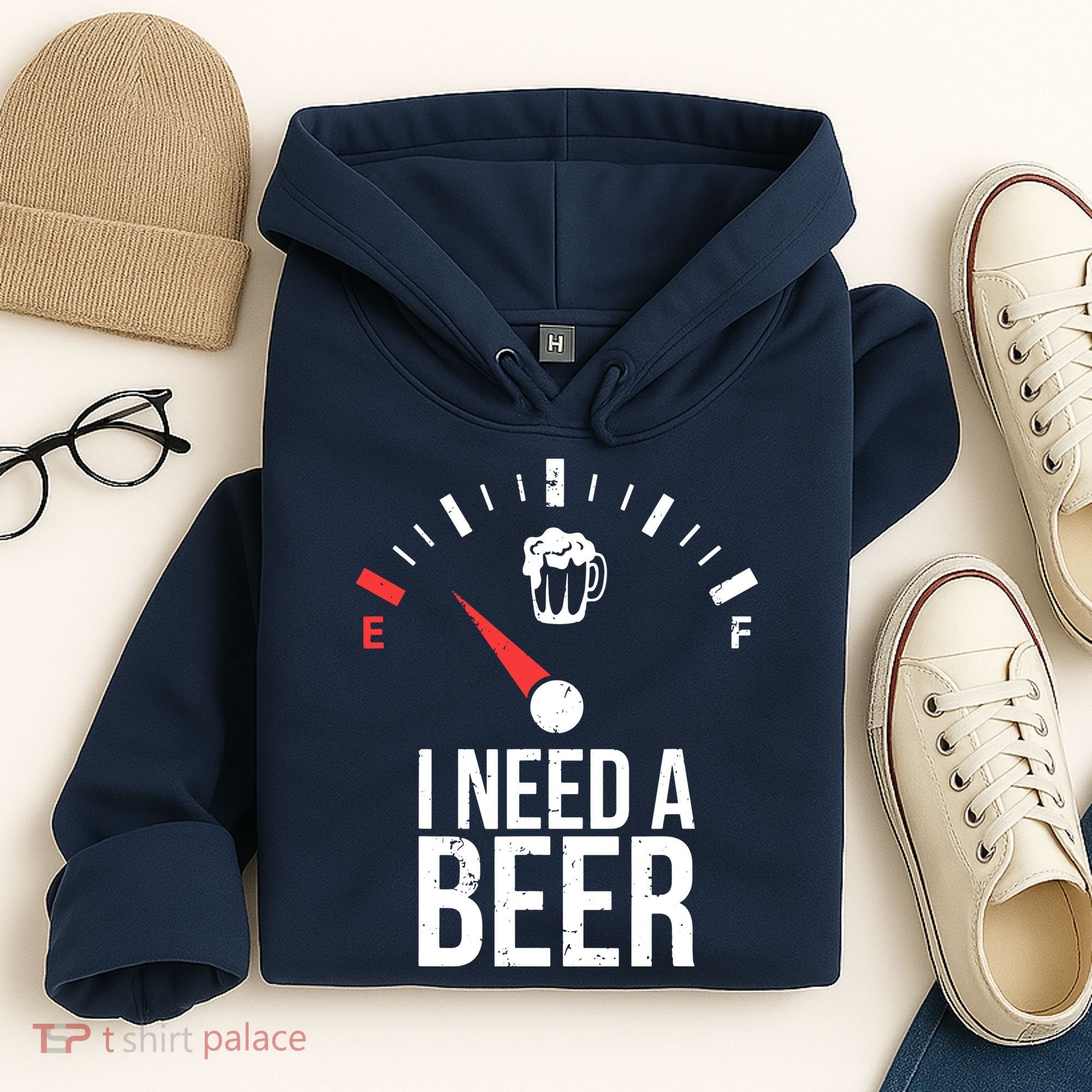 Funny Drinking I Need A Beer Meter Hoodie