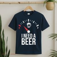 Funny Drinking I Need A Beer Meter T-Shirt thumb 2