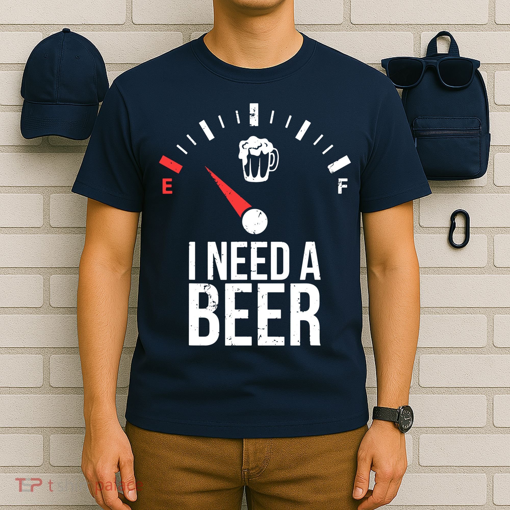 Funny Drinking I Need A Beer Meter T-Shirt