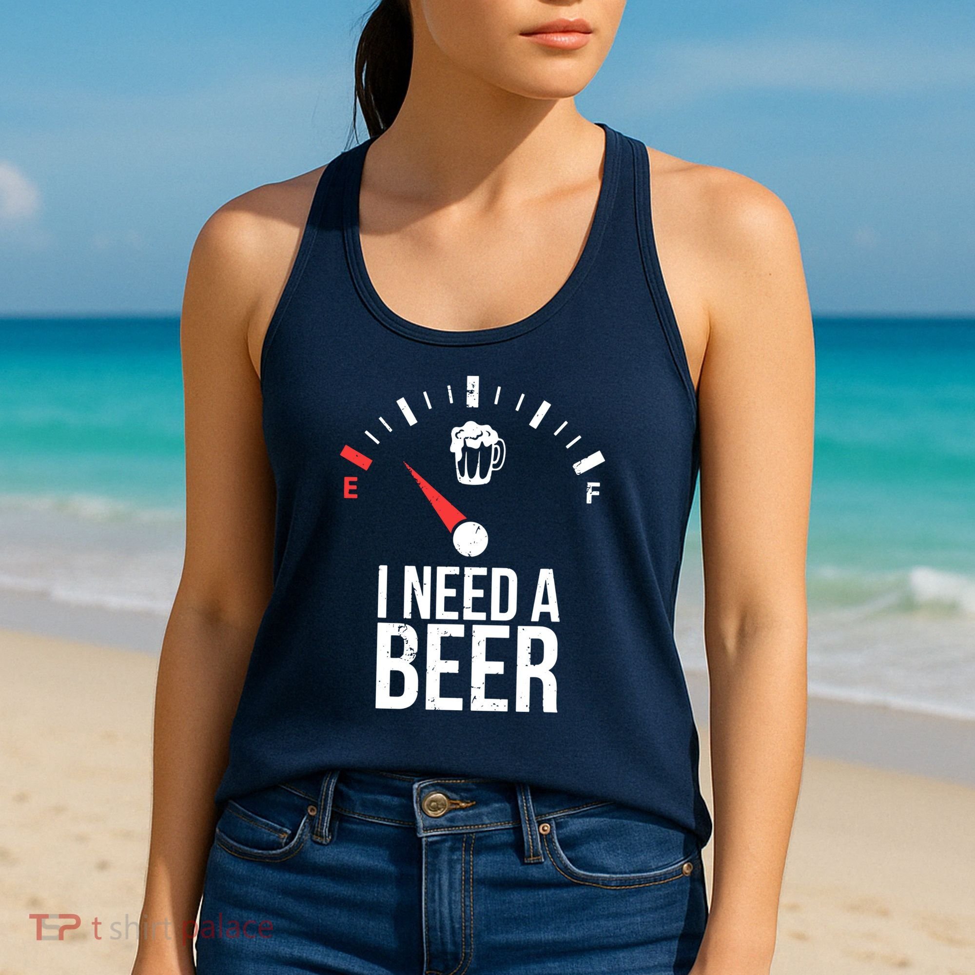 Funny Drinking I Need A Beer Meter Women's Tank Top