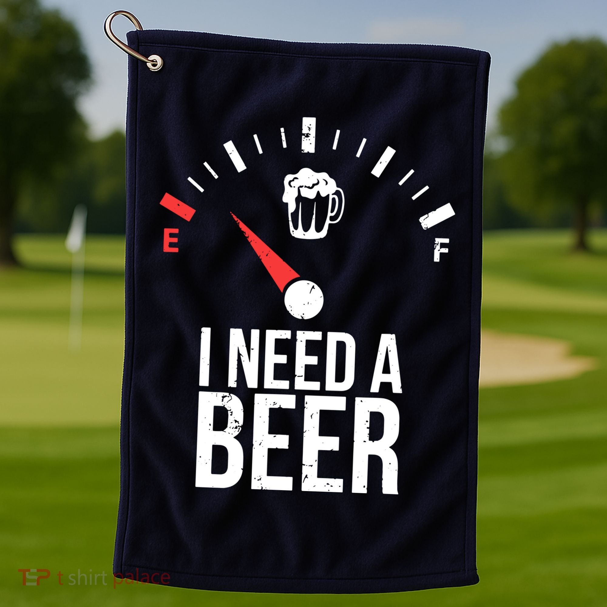 Funny Drinking I Need A Beer Meter Golf Towel