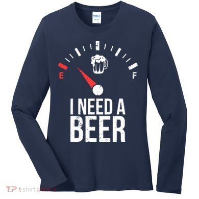 Funny Drinking I Need A Beer Meter Women's Long Sleeve Shirt