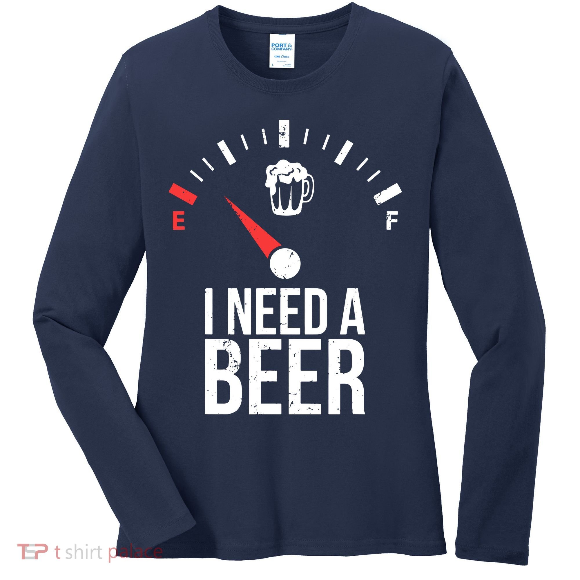Funny Drinking I Need A Beer Meter Women's Long Sleeve Shirt