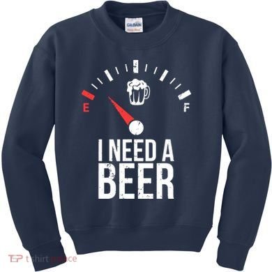 Funny Drinking I Need A Beer Meter Kids Sweatshirt