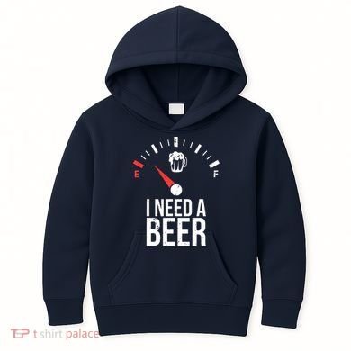 Funny Drinking I Need A Beer Meter Kids Hoodie