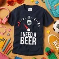 Funny Drinking I Need A Beer Meter Kids T-Shirt thumb 3
