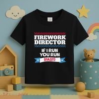 Fireworks Director If I Run You Run July 4th Independence Toddler T-Shirt thumb 3