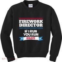 Fireworks Director If I Run You Run July 4th Independence Kids Sweatshirt thumb 0