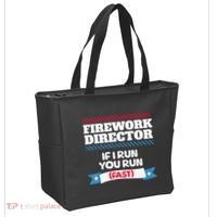 Fireworks Director If I Run You Run July 4th Independence Tote Bag thumb 2