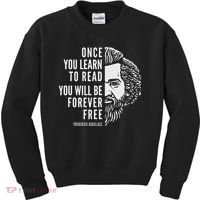 Frederick Douglass Inspiring Quote Once You Learn To Read Kids Sweatshirt thumb 0
