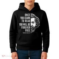 Frederick Douglass Inspiring Quote Once You Learn To Read Kids Hoodie thumb 4