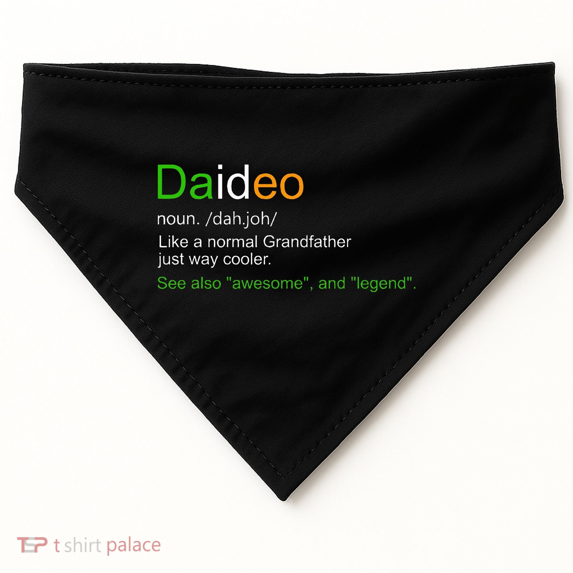 Funny Daideo Ireland Grandfather Grandpa Definition USA-Made Doggie Bandana