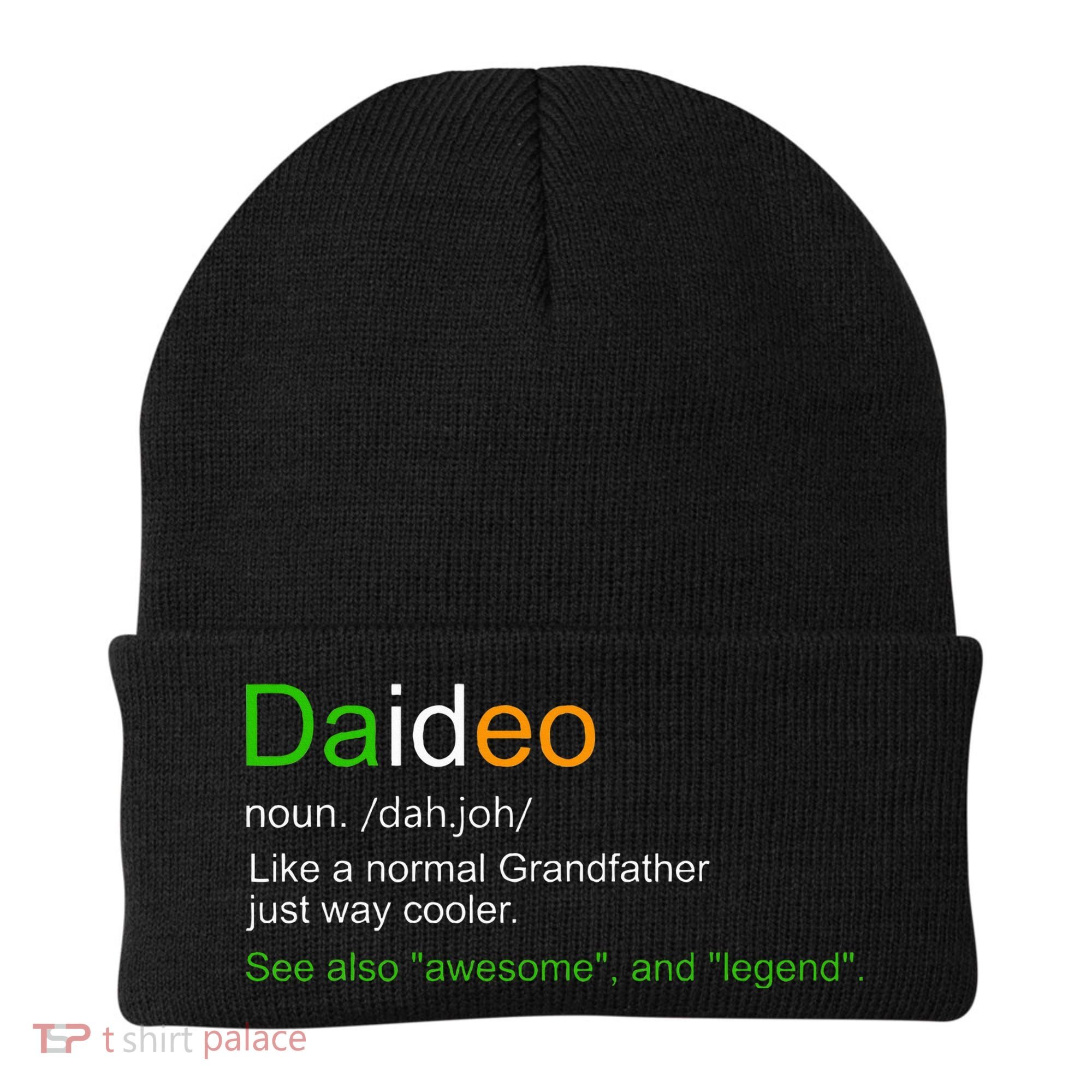 Funny Daideo Ireland Grandfather Grandpa Definition Beanie
