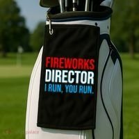 Fireworks Director I Run You Run Funny 4th Of July Party Golf Towel thumb 2