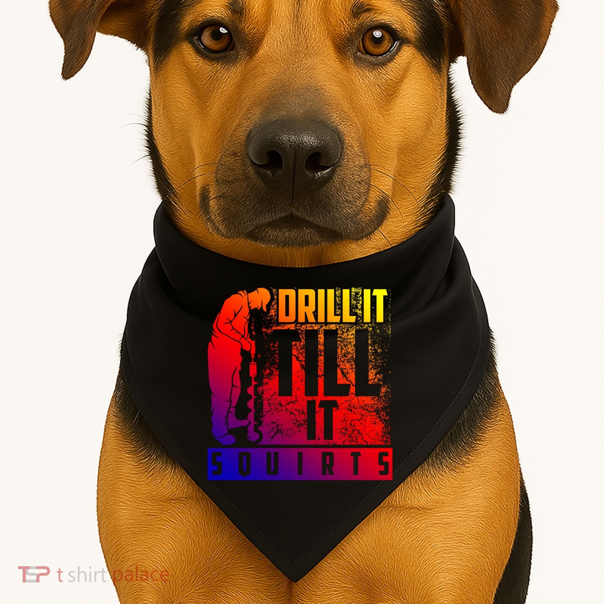 Funny Drill It Till It Squirts For Ice Fishing Lovers Cool Gift USA-Made Doggie Bandana
