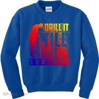 Funny Drill It Till It Squirts For Ice Fishing Lovers Cool Gift Kids Sweatshirt thumb 0