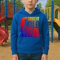 Funny Drill It Till It Squirts For Ice Fishing Lovers Cool Gift Kids Hoodie thumb 2
