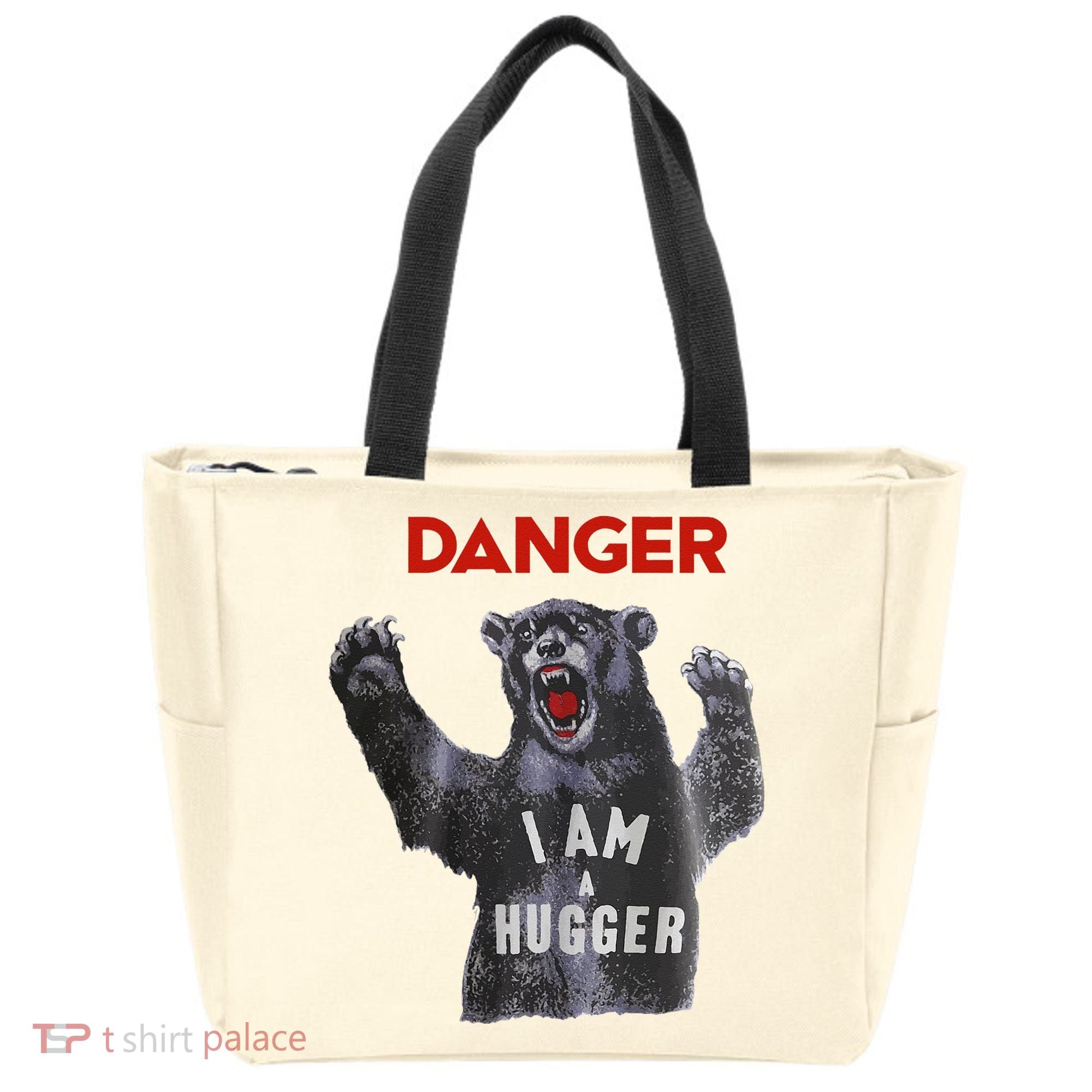 Funny Danger Im Hugger Bear Sun Nerd Geek Graphic Tote Bag