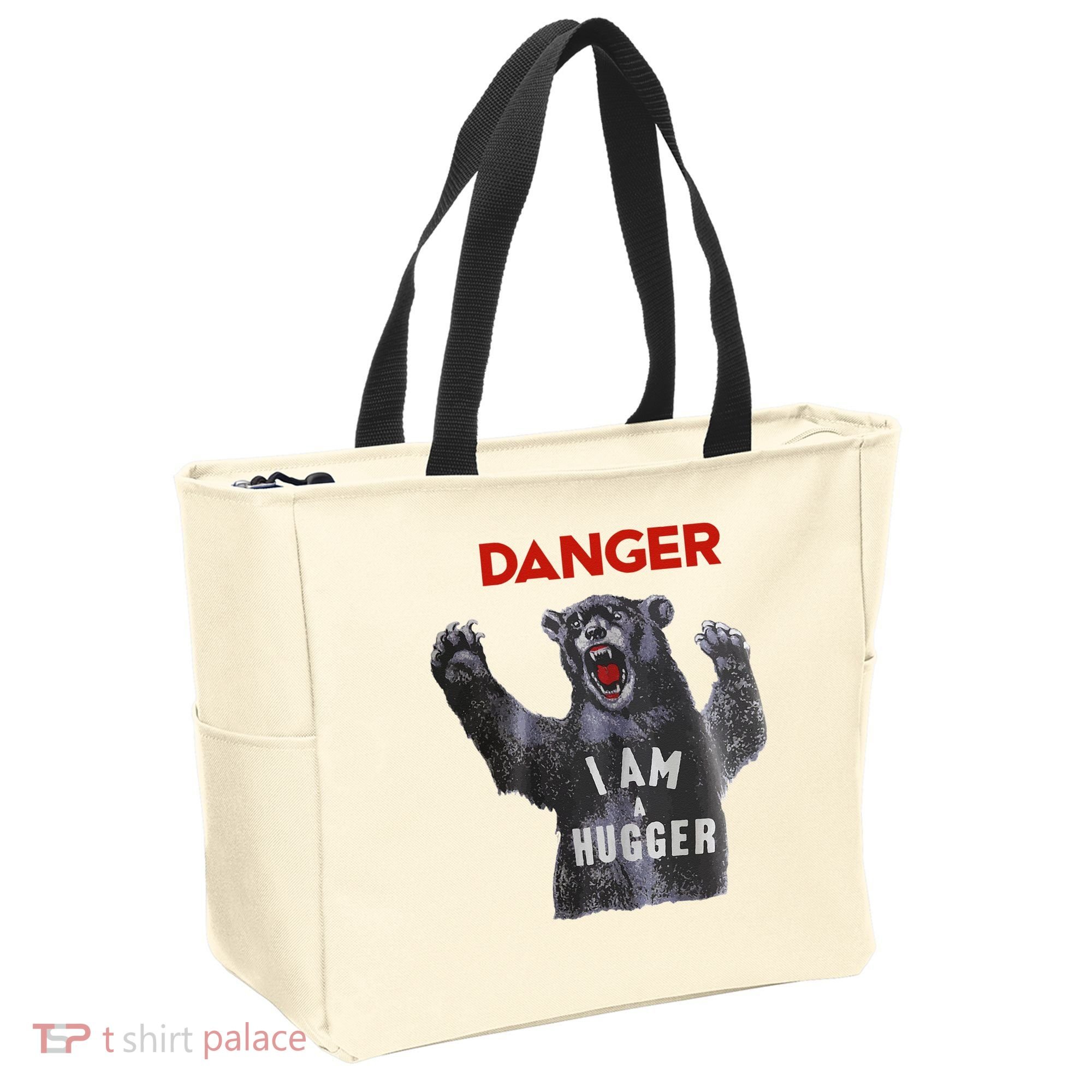 Funny Danger Im Hugger Bear Sun Nerd Geek Graphic Tote Bag