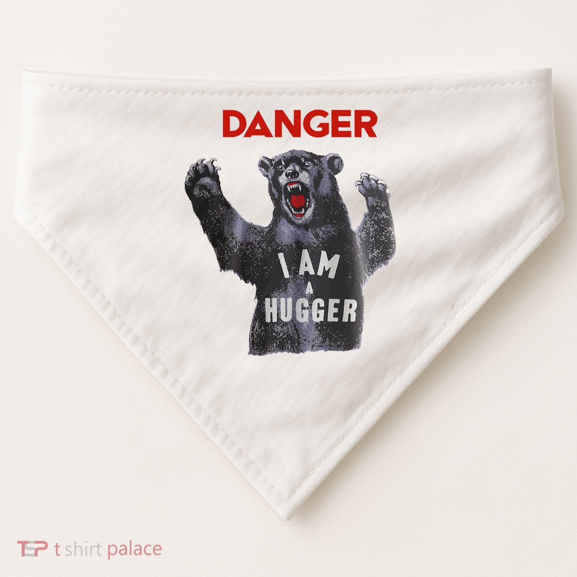 Funny Danger Im Hugger Bear Sun Nerd Geek Graphic USA-Made Doggie Bandana