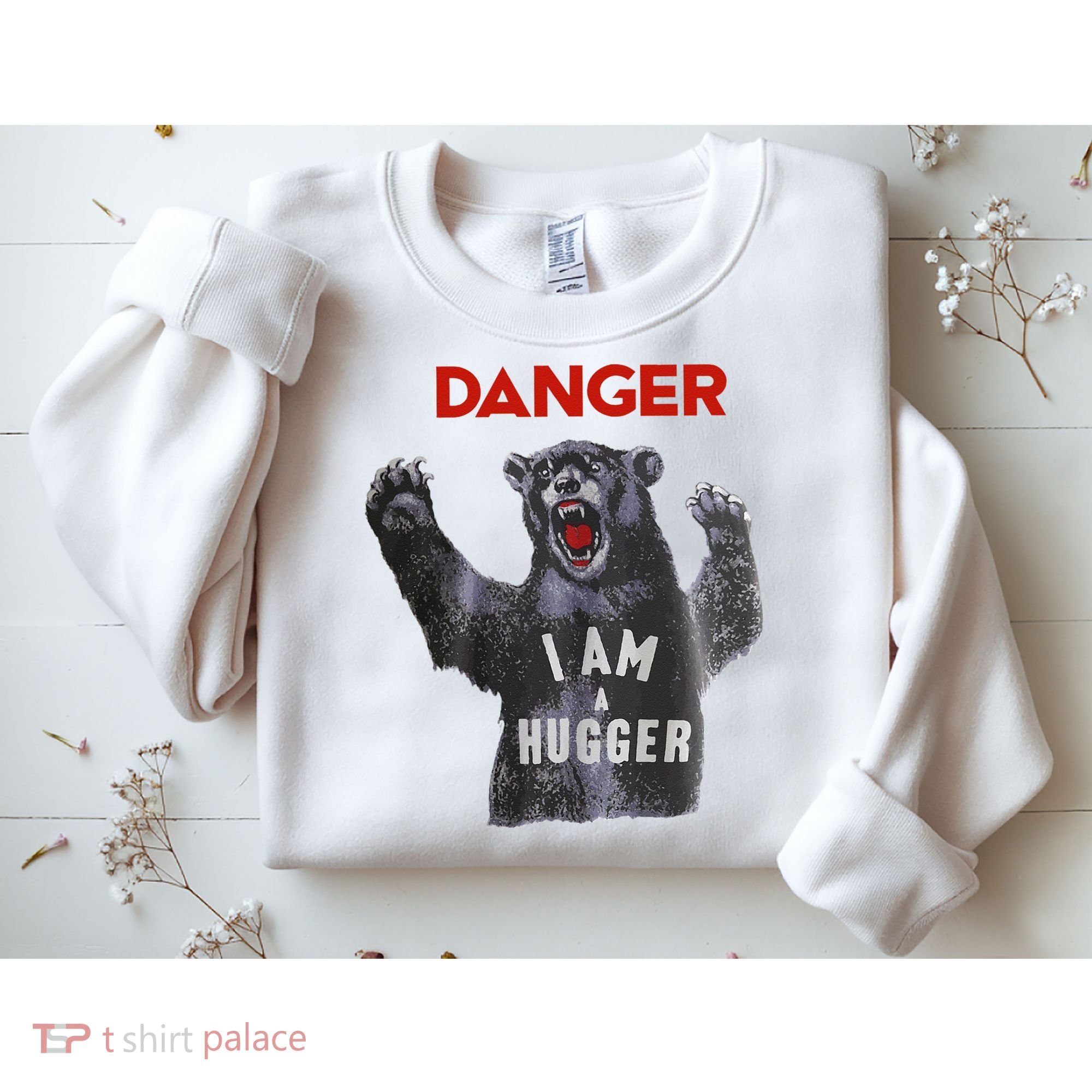 Funny Danger Im Hugger Bear Sun Nerd Geek Graphic Sweatshirt