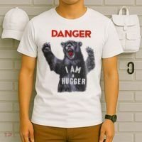 Funny Danger Im Hugger Bear Sun Nerd Geek Graphic T-Shirt thumb 6