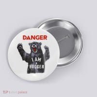 Funny Danger Im Hugger Bear Sun Nerd Geek Graphic Button thumb 0