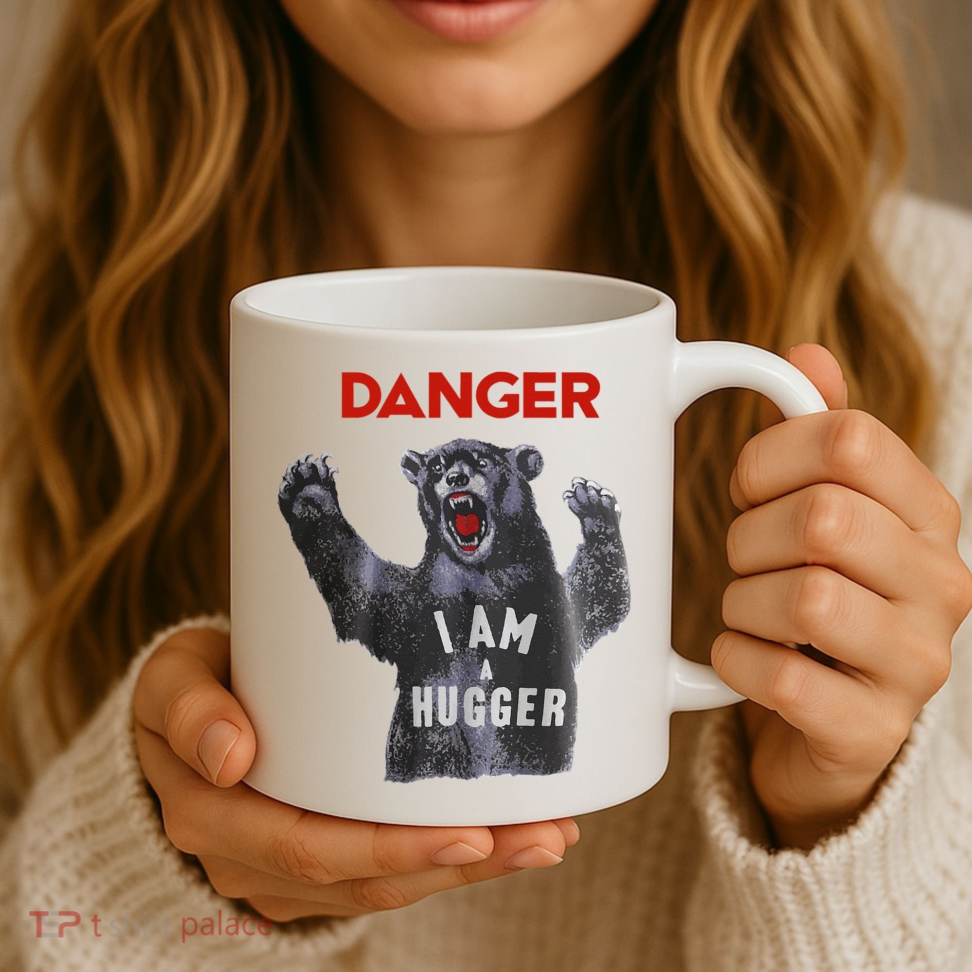 Funny Danger Im Hugger Bear Sun Nerd Geek Graphic Coffee Mug