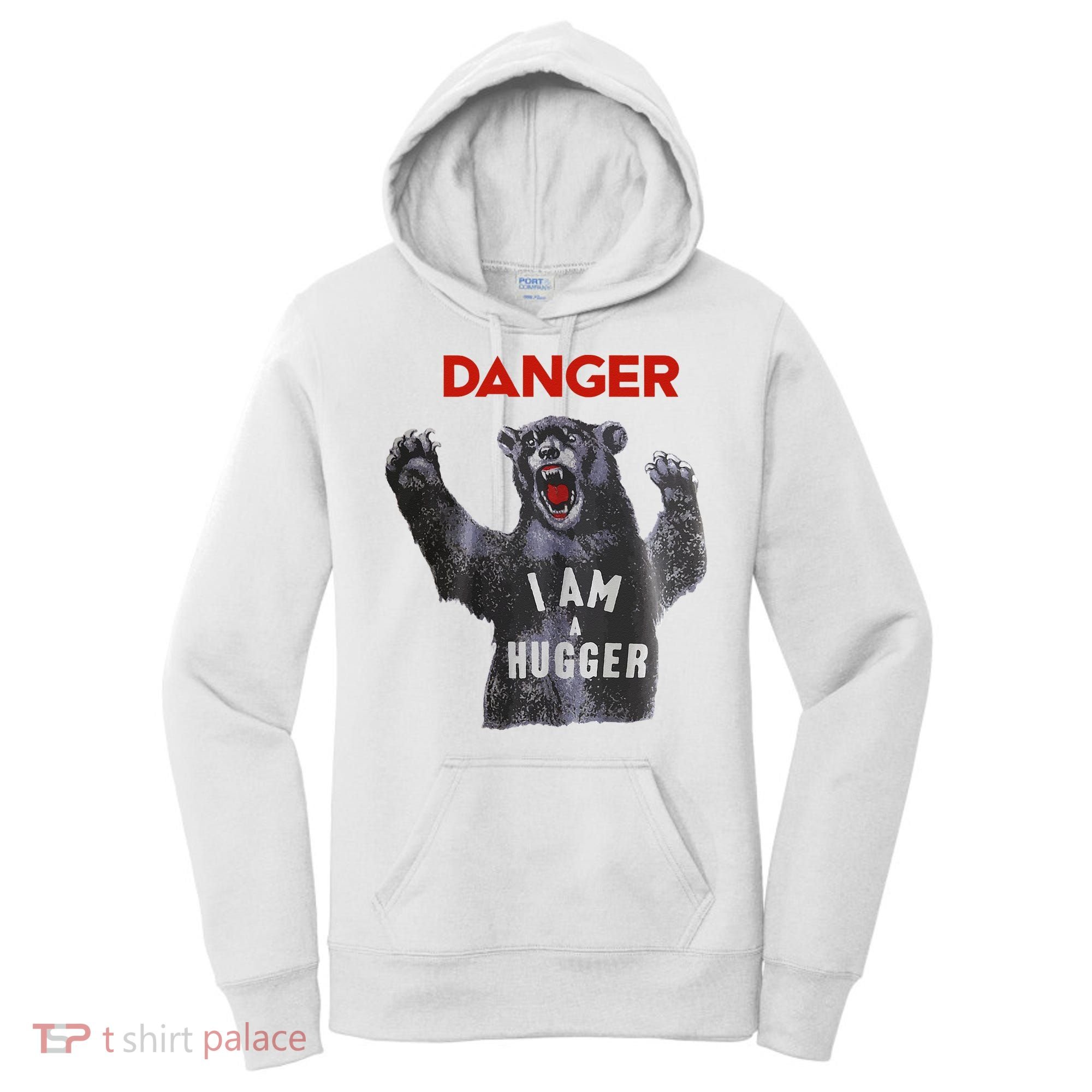 Funny Danger Im Hugger Bear Sun Nerd Geek Graphic Women's Hoodie
