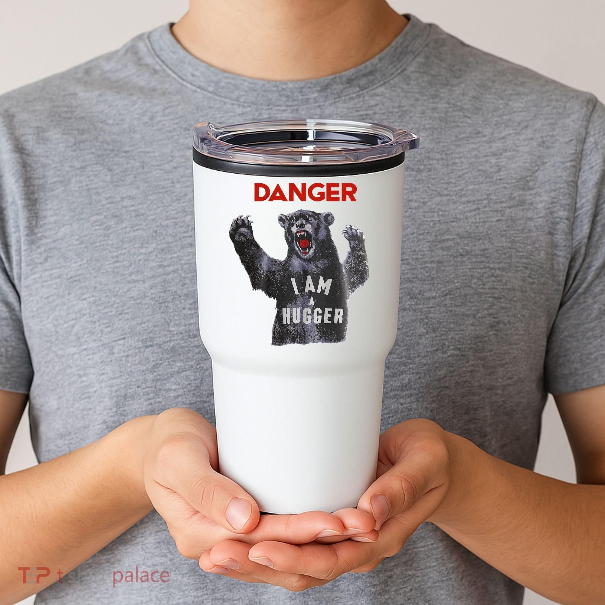 Funny Danger Im Hugger Bear Sun Nerd Geek Graphic Tumbler