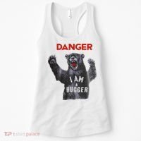 Funny Danger Im Hugger Bear Sun Nerd Geek Graphic Women's Tank Top thumb 0
