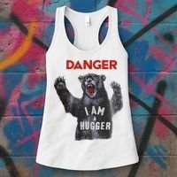 Funny Danger Im Hugger Bear Sun Nerd Geek Graphic Women's Tank Top thumb 3
