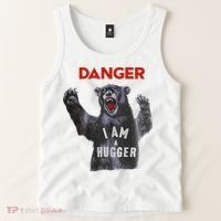 Funny Danger Im Hugger Bear Sun Nerd Geek Graphic Tank Top thumb 2