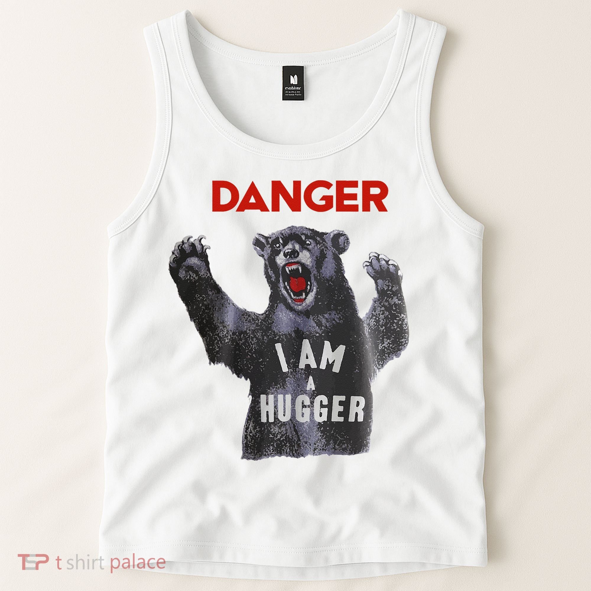 Funny Danger Im Hugger Bear Sun Nerd Geek Graphic Tank Top