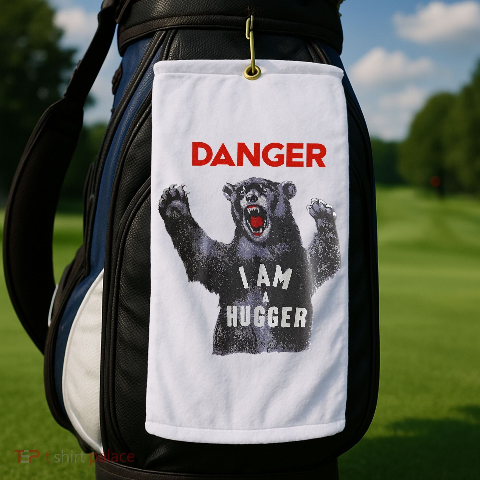 Funny Danger Im Hugger Bear Sun Nerd Geek Graphic Golf Towel