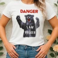 Funny Danger Im Hugger Bear Sun Nerd Geek Graphic Women's T-Shirt thumb 2
