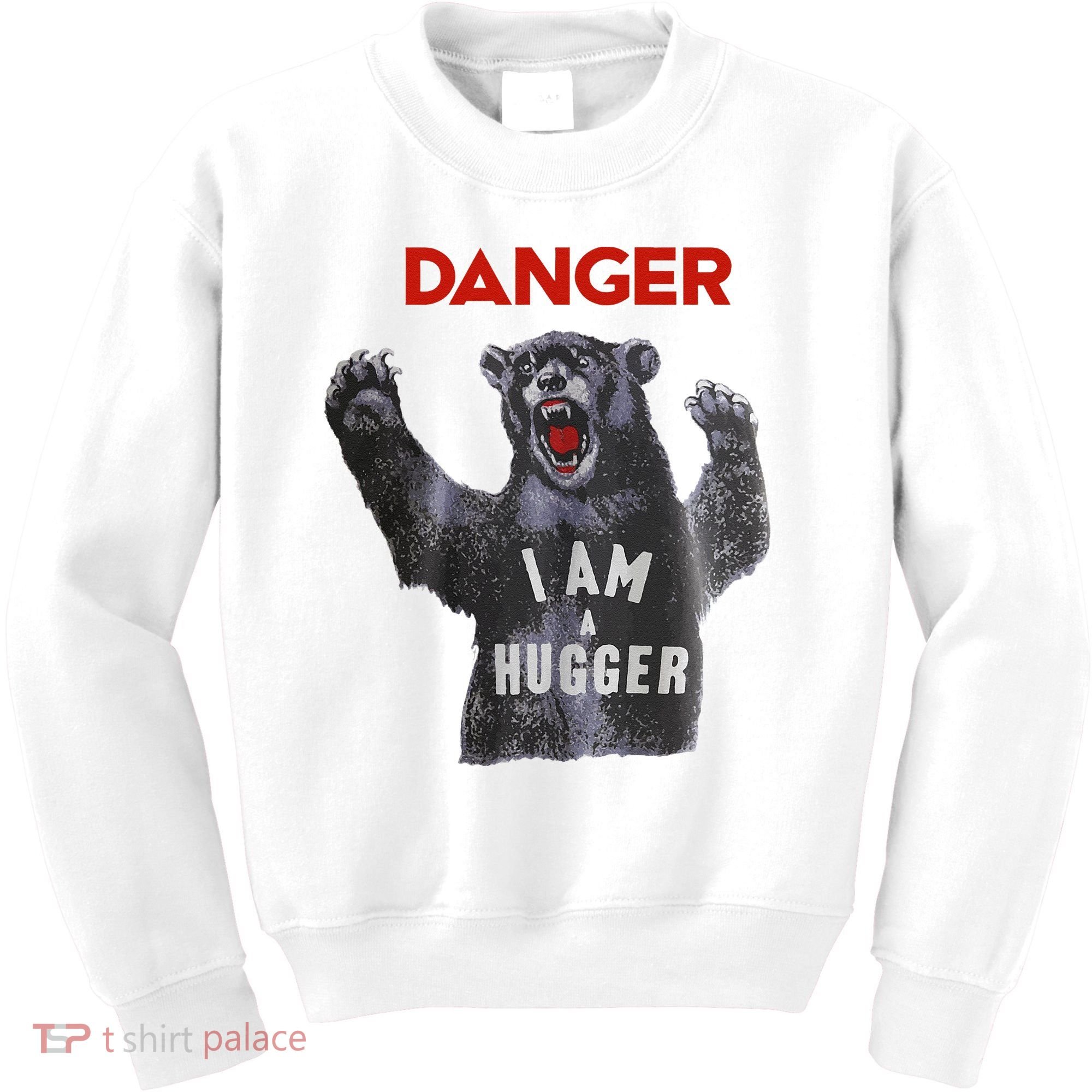 Funny Danger Im Hugger Bear Sun Nerd Geek Graphic Kids Sweatshirt