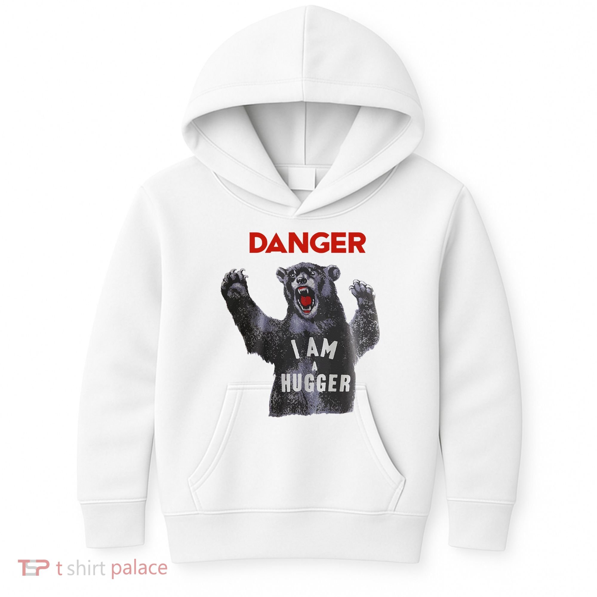 Funny Danger Im Hugger Bear Sun Nerd Geek Graphic Kids Hoodie