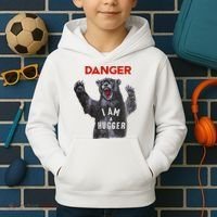 Funny Danger Im Hugger Bear Sun Nerd Geek Graphic Kids Hoodie thumb 2