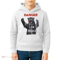Funny Danger Im Hugger Bear Sun Nerd Geek Graphic Kids Hoodie thumb 4
