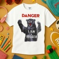 Funny Danger Im Hugger Bear Sun Nerd Geek Graphic Kids T-Shirt thumb 3
