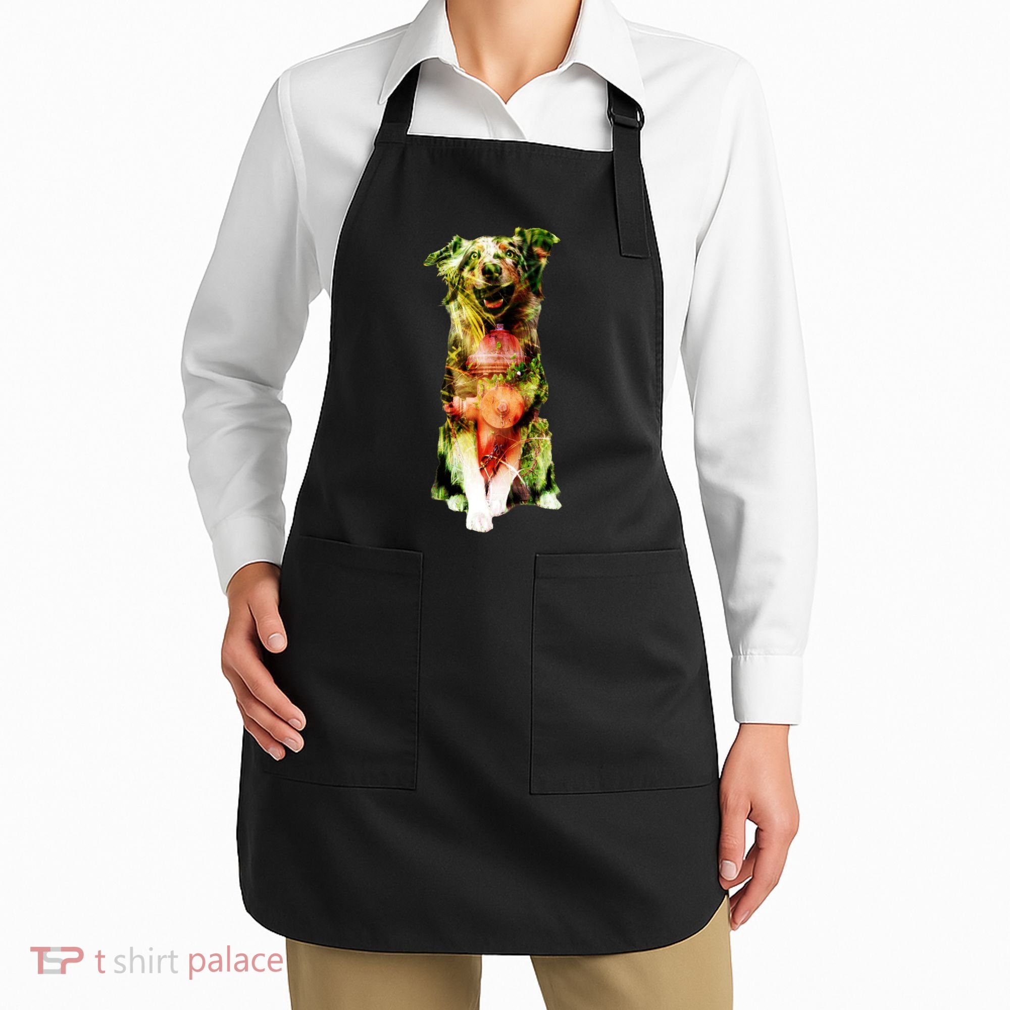 Figherfighter Dog Illustration Apron