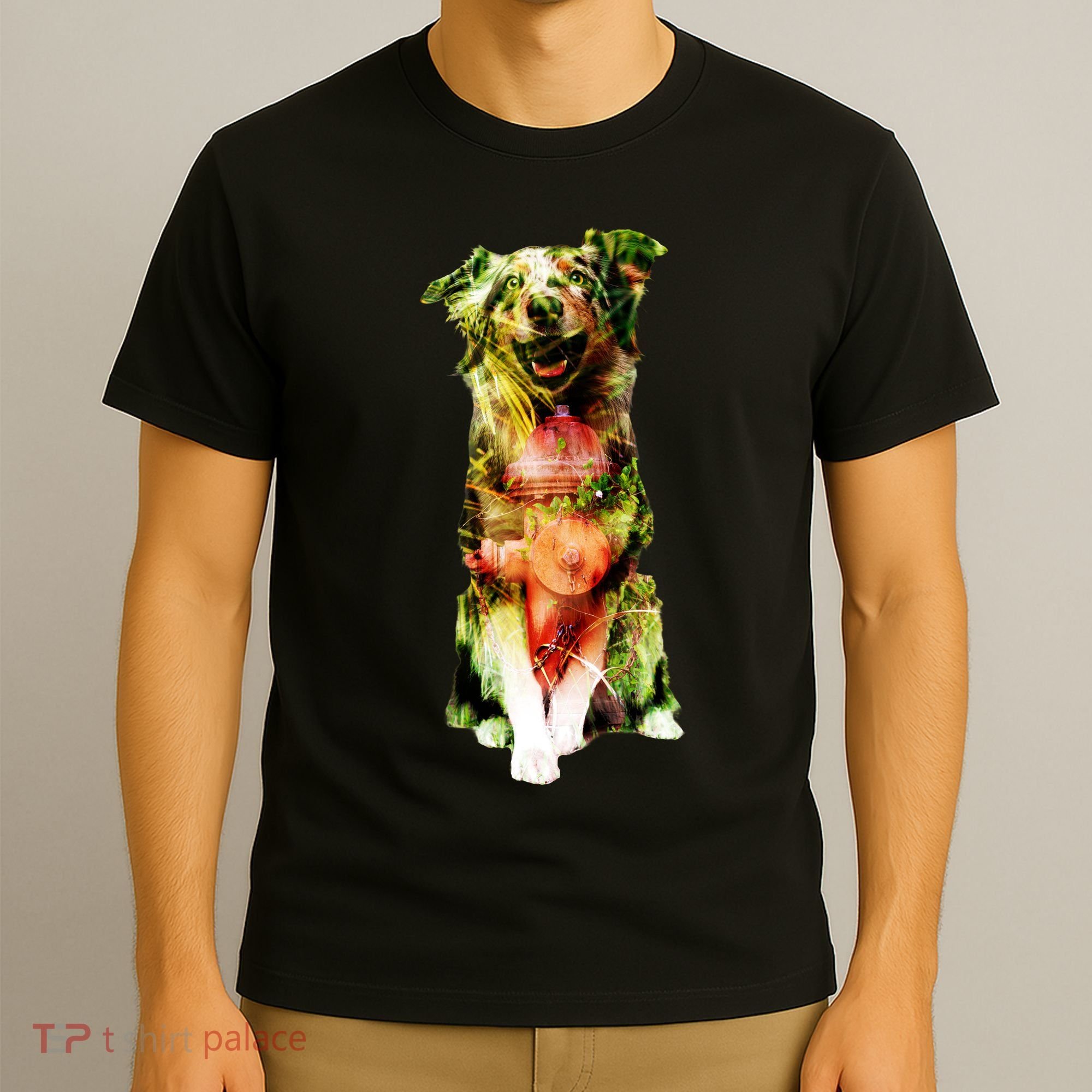 Figherfighter Dog Illustration T-Shirt