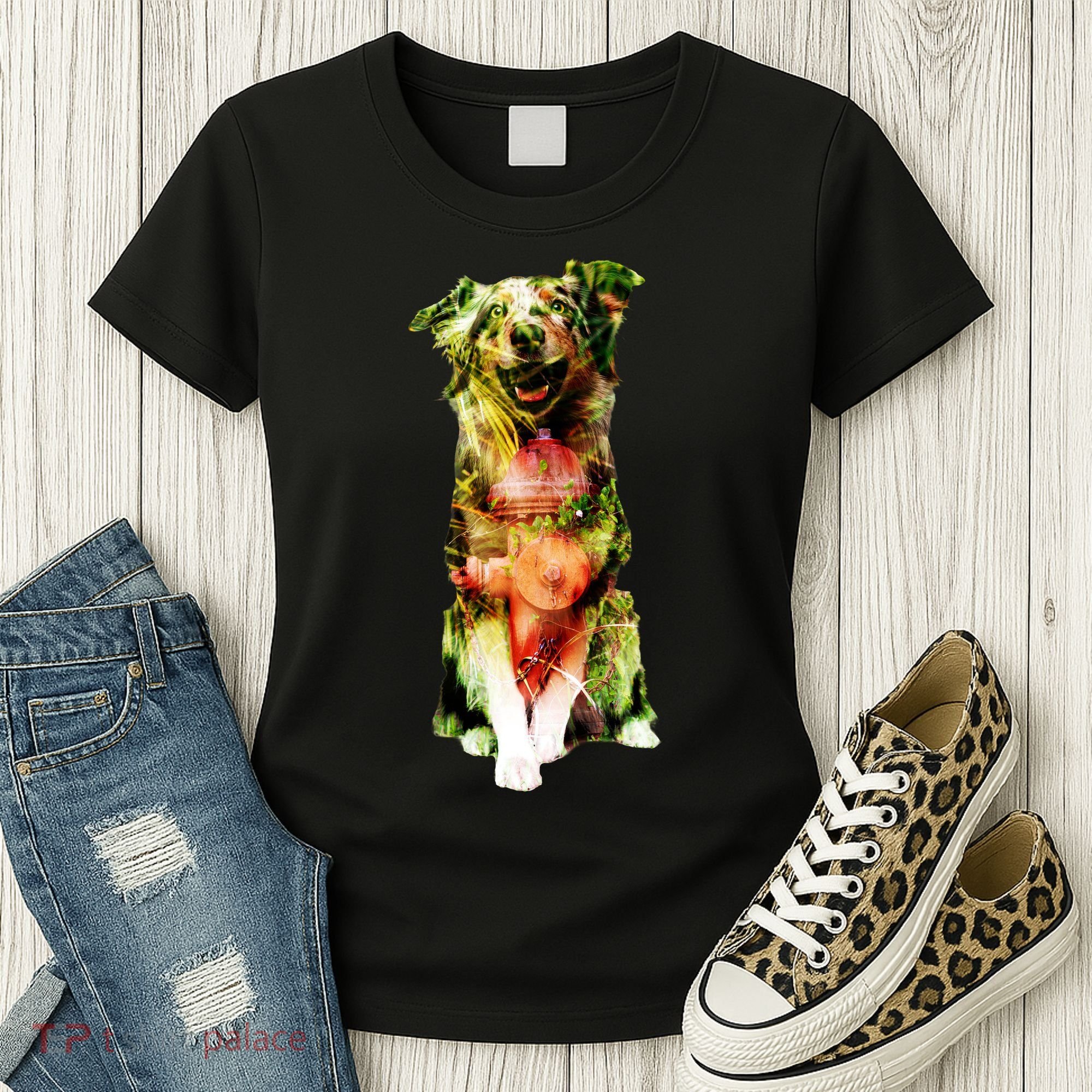 Figherfighter Dog Illustration Women's T-Shirt