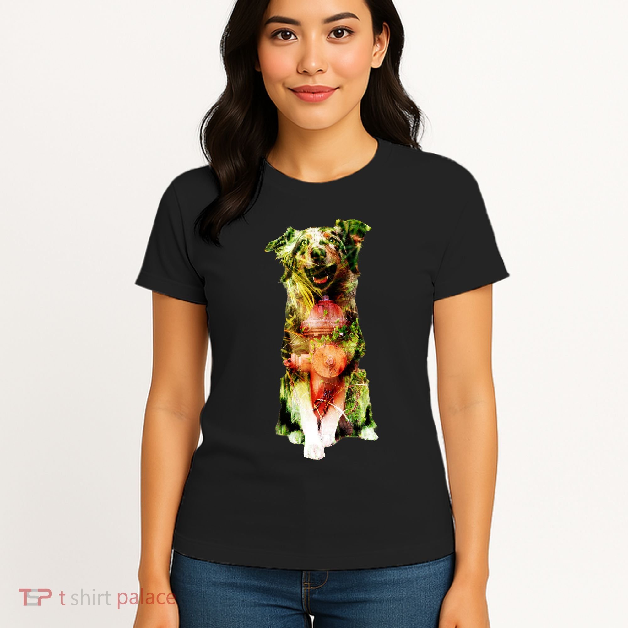 Figherfighter Dog Illustration Women's T-Shirt