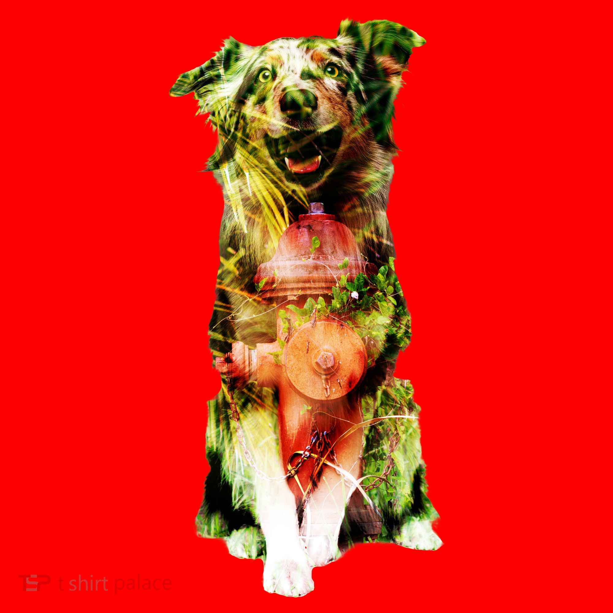 Figherfighter Dog Illustration Santa Hat